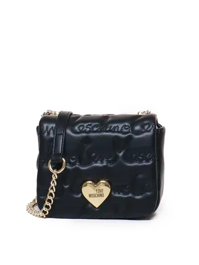 Love Moschino Logo Plaque Shoulder Bag In Negro