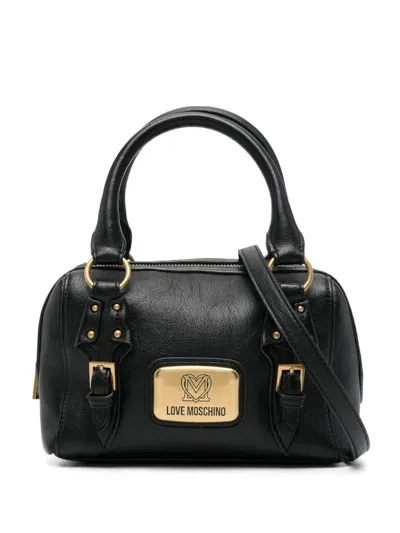 Love Moschino Logo-plaque Tote Bag In Black