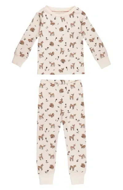 L'ovedbaby Doe-a-deer Fitted Organic Cotton Two-piece Pajamas