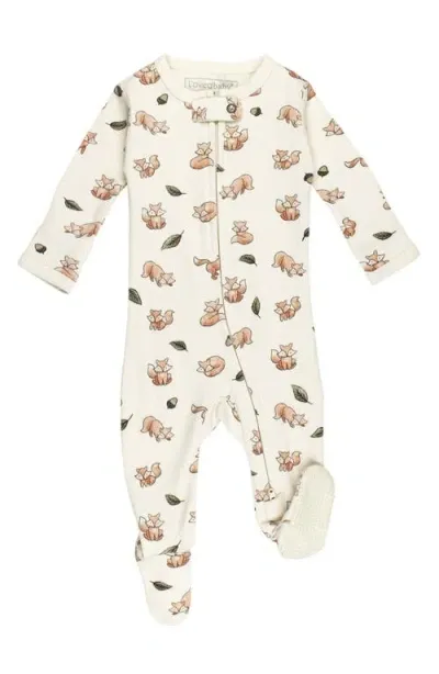 L'ovedbaby Organic Cotton Two-way Zip Footie In Foxy