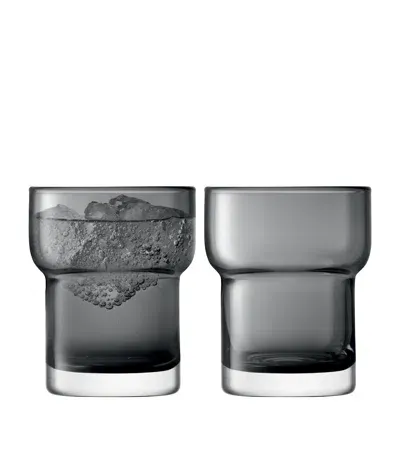 Lsa International Set Of 2 Glass Utility Tumblers In Gray