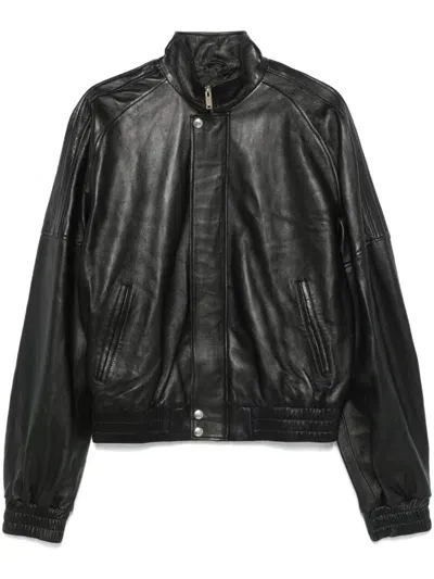 Lựu Đạn Leather Jacket In Black