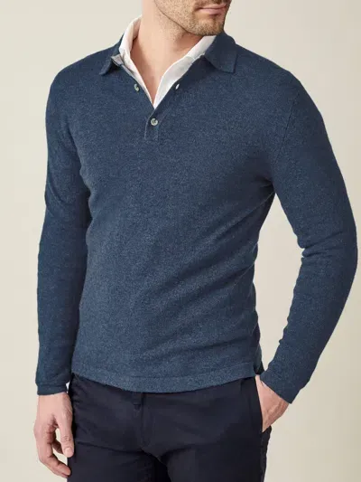 Luca Faloni Polo Sweater In Atlantic Blue