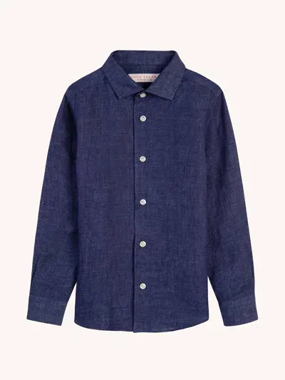 Luca Faloni Boy's Classic Portofino Shirt In Navy Blue