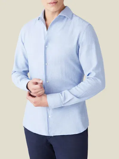 Luca Faloni Cashmere-cotton Classic Shirt In Light Blue