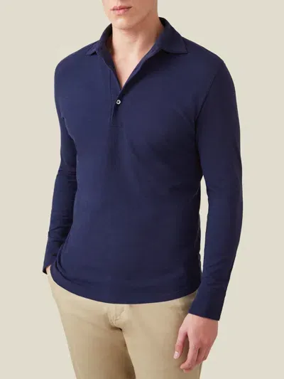 Luca Faloni Brera Polo Shirt In Navy Blue