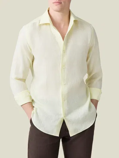 Luca Faloni Linen Portofino Shirt In Lemon