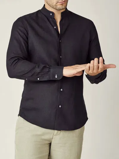 Luca Faloni Linen Versilia Shirt In Black