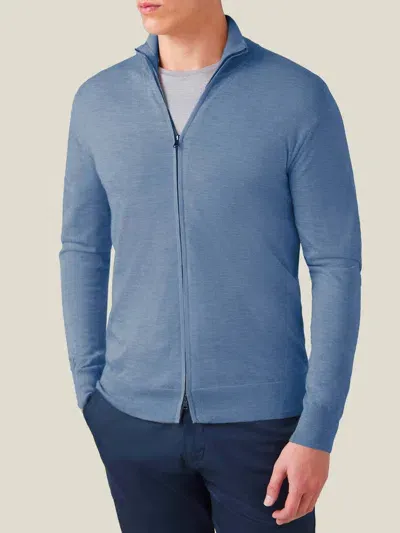 Luca Faloni Zip Cardigan In Azure