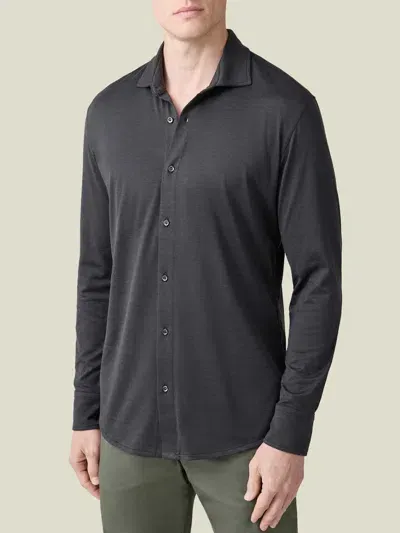 Luca Faloni Silk-cotton Como Shirt In Charcoal Grey