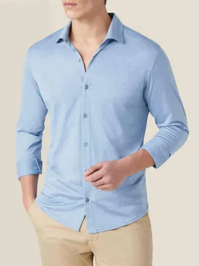 Luca Faloni Silk-cotton Como Shirt In Light Blue