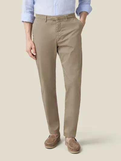 Luca Faloni Whipcord Cotton Lightweight Chinos In Hazelnut Brown