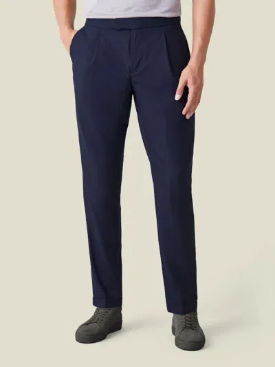 Luca Faloni Lightweight Pleated Trousers In Navy Blue