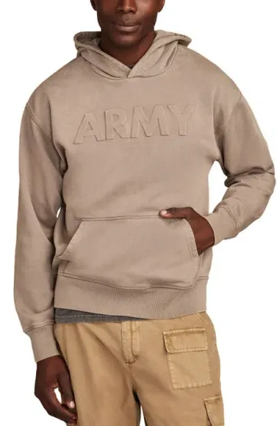 Lucky Brand Army Cotton Logo Hoodie In Frost Grey