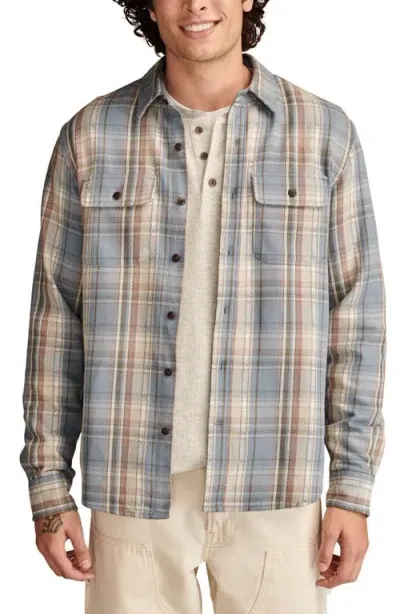 Lucky Brand Brushed Dobby Twill Workshirt In Blue Multi