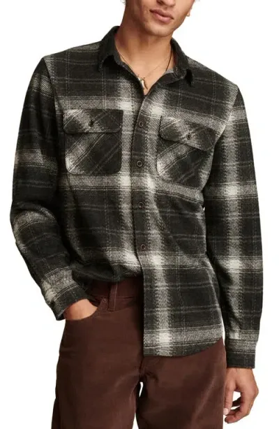 Lucky Brand Brushed Jersey Button-up Shirt In Black Multi