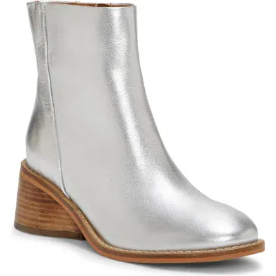 Lucky Brand Caddier Bootie In Silver Billy Leather