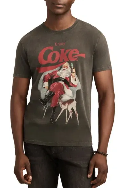 Lucky Brand Coke® Santa Graphic T-shirt In Ebony