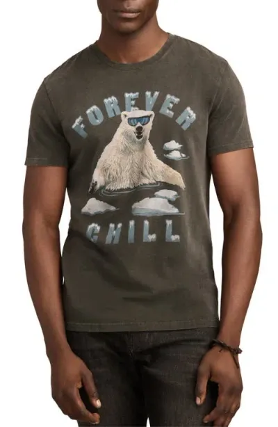 Lucky Brand Forever Chill Bear Cotton Graphic T-shirt In Ebony