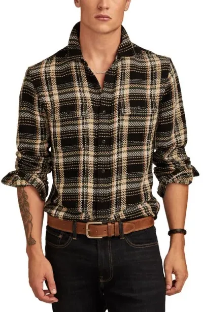 Lucky Brand Humboldt Herringbone Plaid Button-up Shirt In Black Plaid