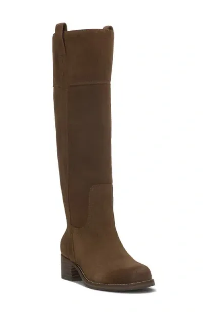 Lucky Brand Hybiscus Knee High Boot In Desert Palm Suede