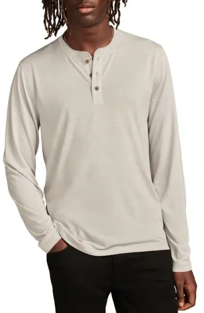 Lucky Brand Long Sleeve Slub Jersey Henley In Heather Grey