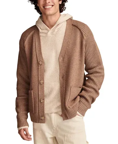 Lucky Brand Easy Cotton Blend Cardigan In Chutney Marl