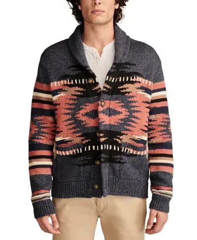 Lucky Brand Men's Southwestern Shawl-collar Cardigan Sweater In Denim Multi