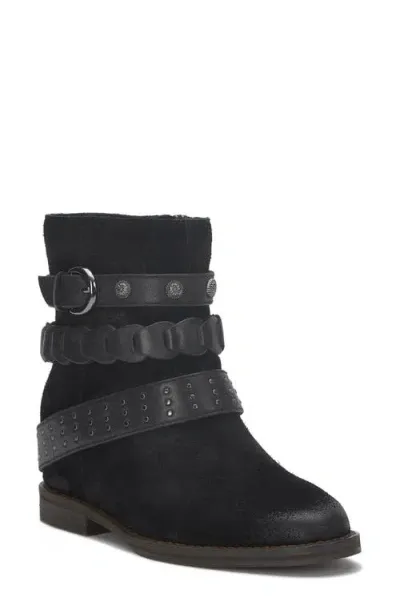 Lucky Brand Miav Bootie In Black Suede Summer Haze