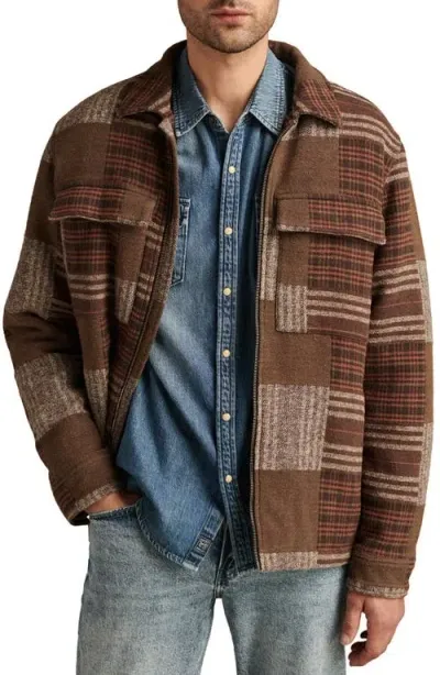 Lucky Brand Patchwork Chore Coat In Brown Patchwork Multi