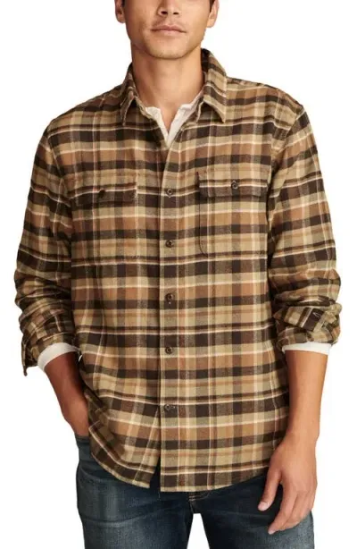 Lucky Brand Plaid Cloud Soft Flannel Button-up Shirt In Brown Multi