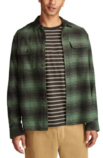 Lucky Brand Plaid Cloud Soft Flannel Button-up Shirt In Olive Multi