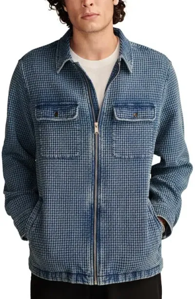 Lucky Brand Waffle Zip-up Overshirt In Indigo