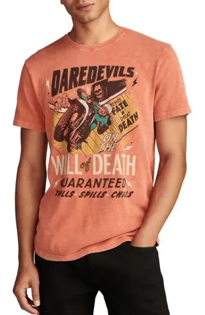 Lucky Brand Wall Of Death Cotton Graphic T-shirt In Mecca Orange