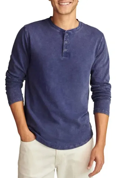 Lucky Brand Weekend Slub Henley In Beacon Blue