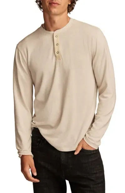 Lucky Brand Weekend Slub Henley In Oatmeal