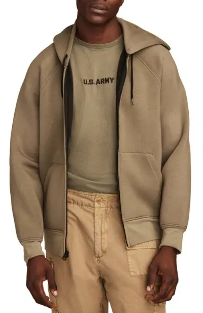 Lucky Brand X Army Scuba Zip Hoodie In Olive Night