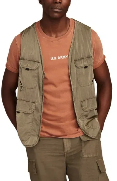 Lucky Brand X Army Zip-up Utility Vest In Olive Night