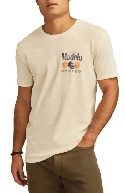 Lucky Brand X Modelo Raise One Graphic T-shirt In Light Gray