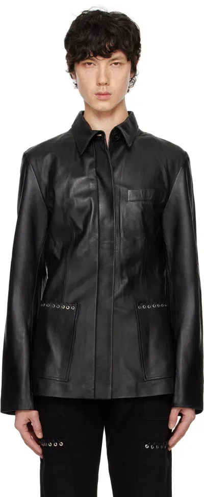 Ludovic De Saint Sernin Black Gail Leather Jacket