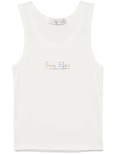 Ludovic De Saint Sernin Crystal-logo Tank Top In White