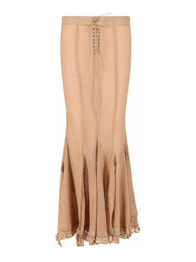 Ludovic De Saint Sernin Flared Skirt In Beige