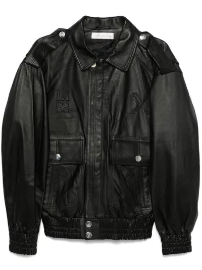 Ludovic De Saint Sernin Robert Leather Bomber Jacket In 黑色