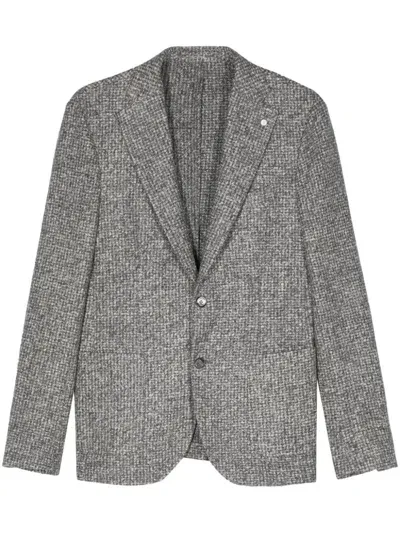 Luigi Bianchi Jacket With Logo In Grey