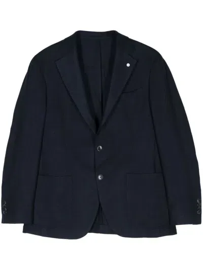 Luigi Bianchi Mantova Brooch-detailed Blazer In Blue