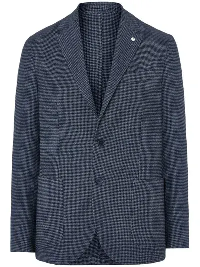 Luigi Bianchi Mantova Houndstooth Blazer In Gray