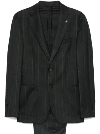 Luigi Bianchi Mantova Pinstriped Suit In 灰色