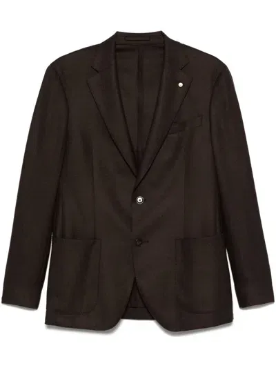 Luigi Bianchi Mantova Single-breasted Blazer In Brown