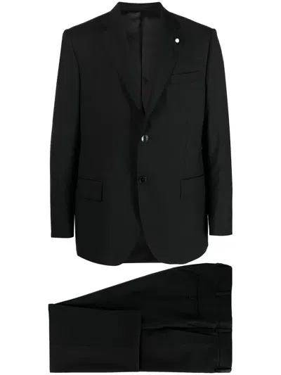 Luigi Bianchi Mantova Single-breasted Virgin-wool Suit In Schwarz