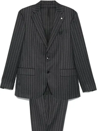 Luigi Bianchi Mantova Striped Suit In Grey